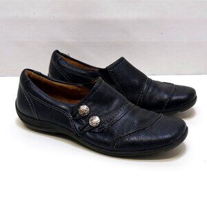 Naturalizer Leather Slip-On Shoes Button Detailing Womens Sz 6.5 Casual Business